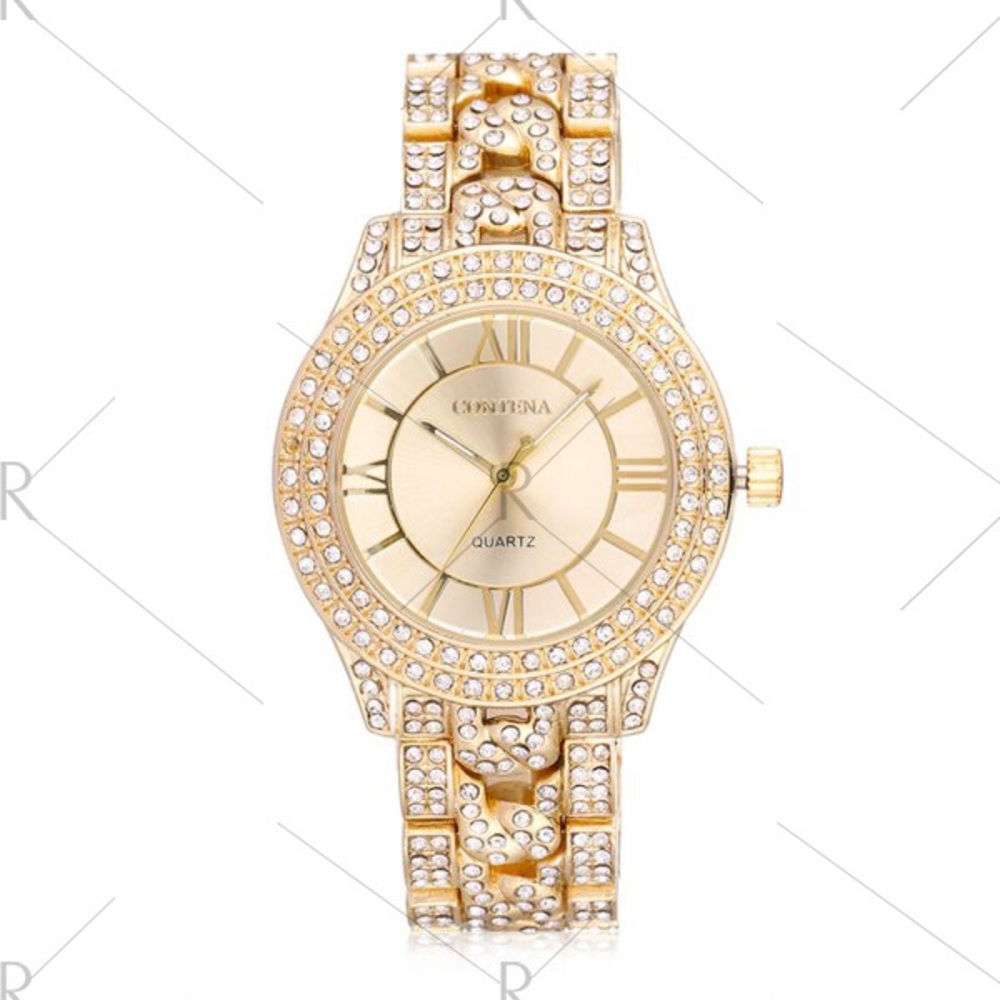 Double row quartz watch